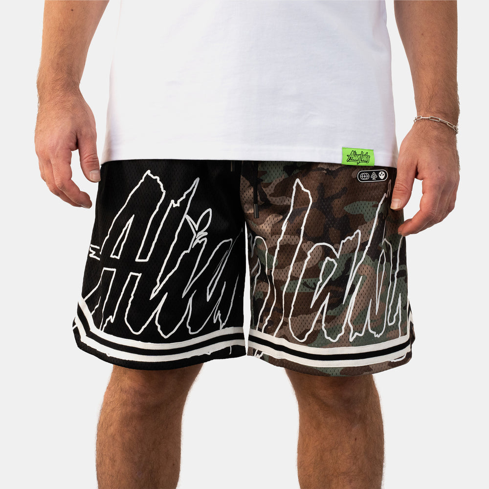 
                  
                    Signature Split Basketball Shorts (Black/Camo)
                  
                