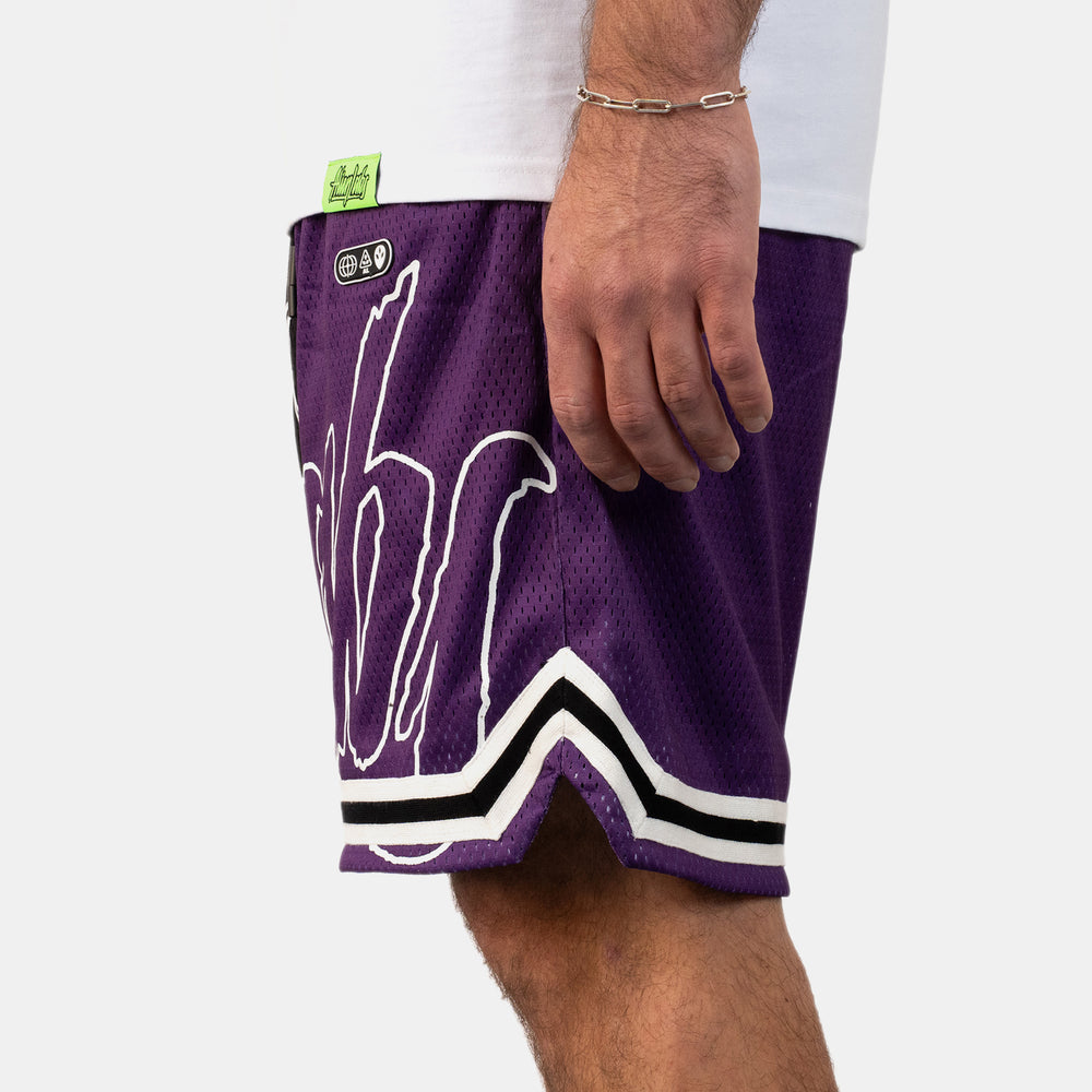 
                  
                    Signature Split Basketball Shorts (Black/Purple)
                  
                