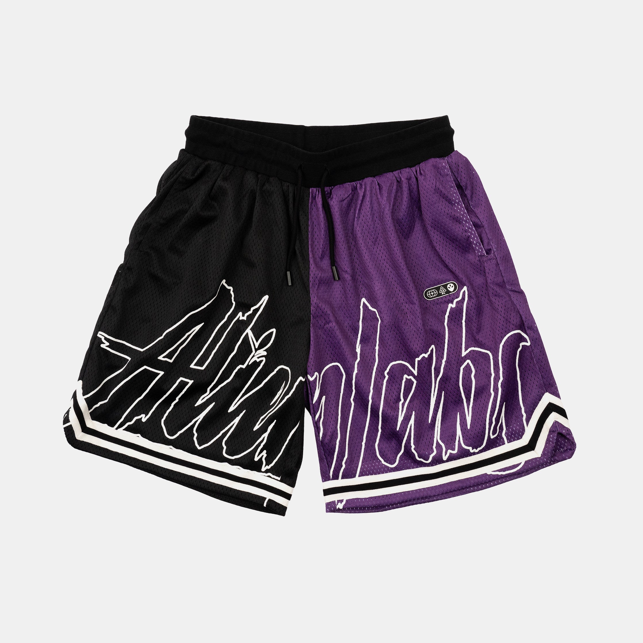 Signature Split Basketball Shorts Black Purple