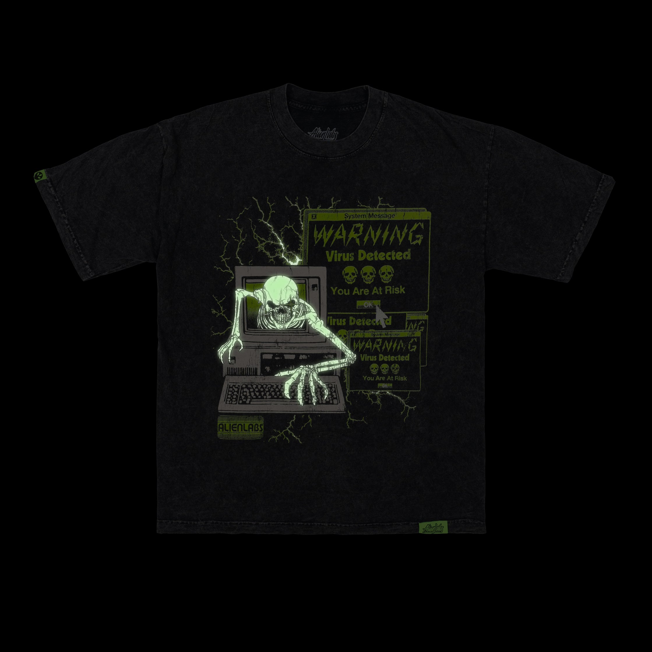 Virus Detected T-Shirt (Vintage Black)