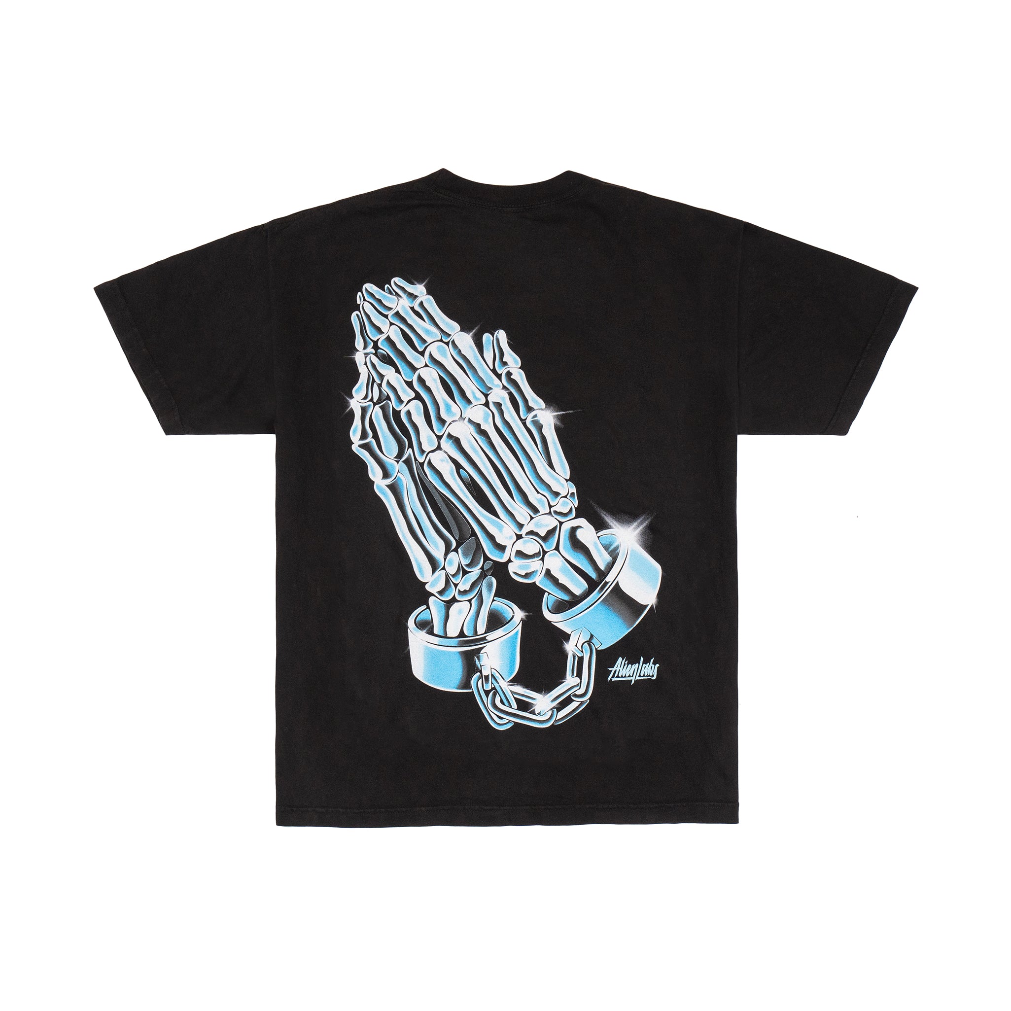 Chrome Praying Hands T-Shirt (Black)