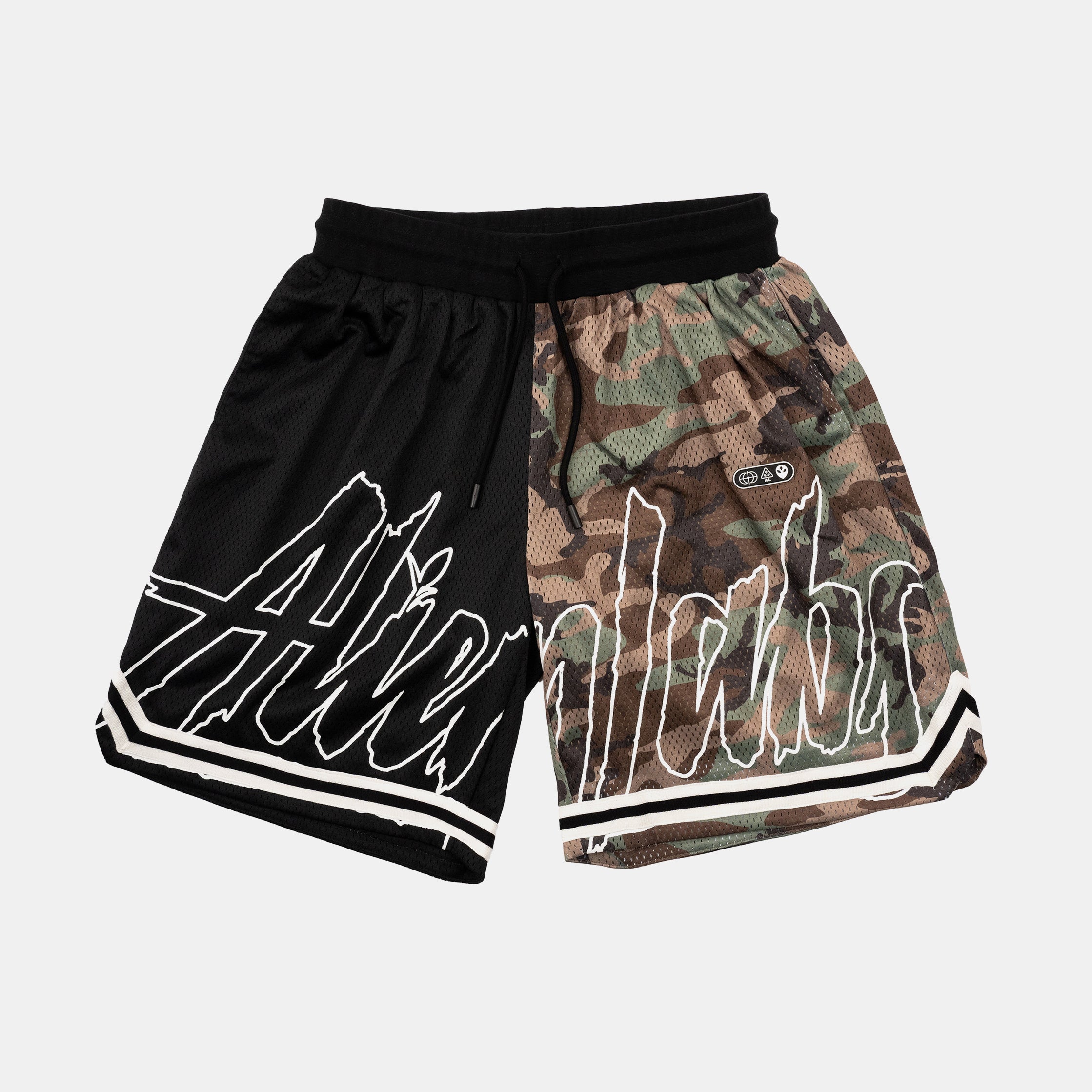 Signature Split Basketball Shorts (Black/Camo)