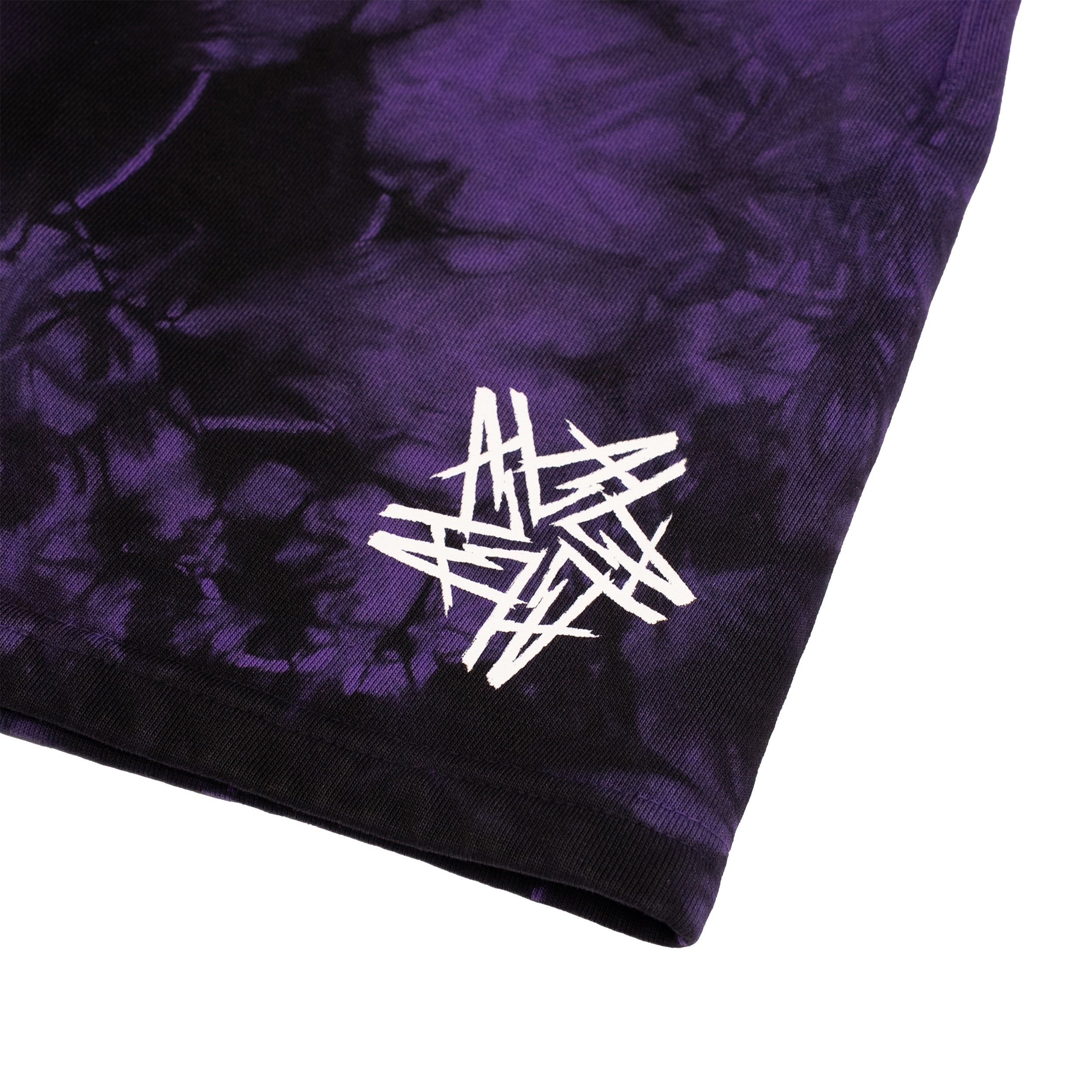 Alien Enclave Tie Dye Sweat Shorts (Black/Purple)