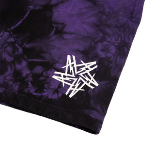 Alien Enclave Tie Dye Sweat Shorts (Black/Purple)