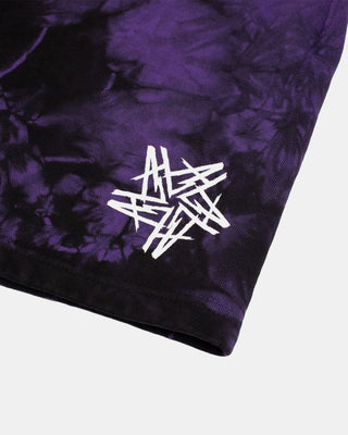 Alien Enclave Tie Dye Sweat Shorts (Black/Purple)