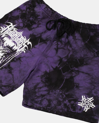 Alien Enclave Tie Dye Sweat Shorts (Black/Purple)