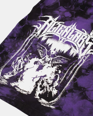 Alien Enclave Tie Dye Sweat Shorts (Black/Purple)