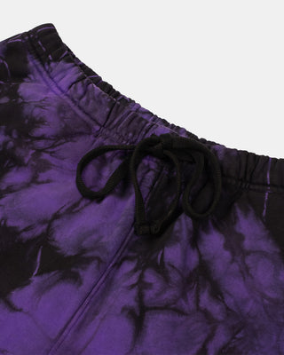 Alien Enclave Tie Dye Sweat Shorts (Black/Purple)