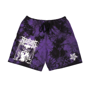 Alien Enclave Tie Dye Sweat Shorts (Black/Purple)