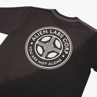Split Worlds Hand Dyed T-Shirt (Black)