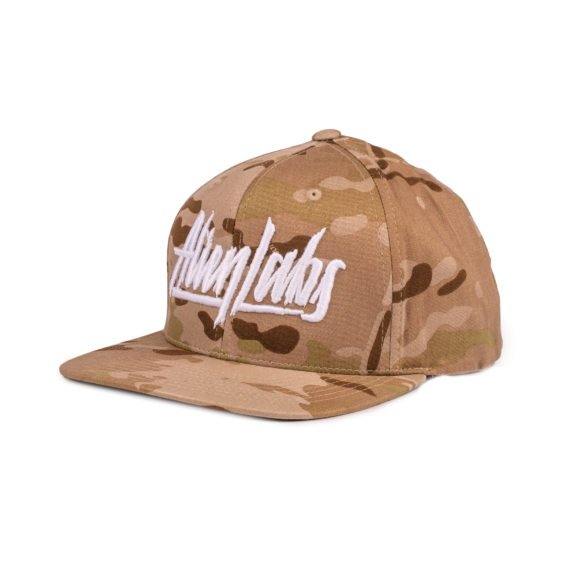 AlienLabs Logo 6 Panel Snapback Hat (Desert Camo)