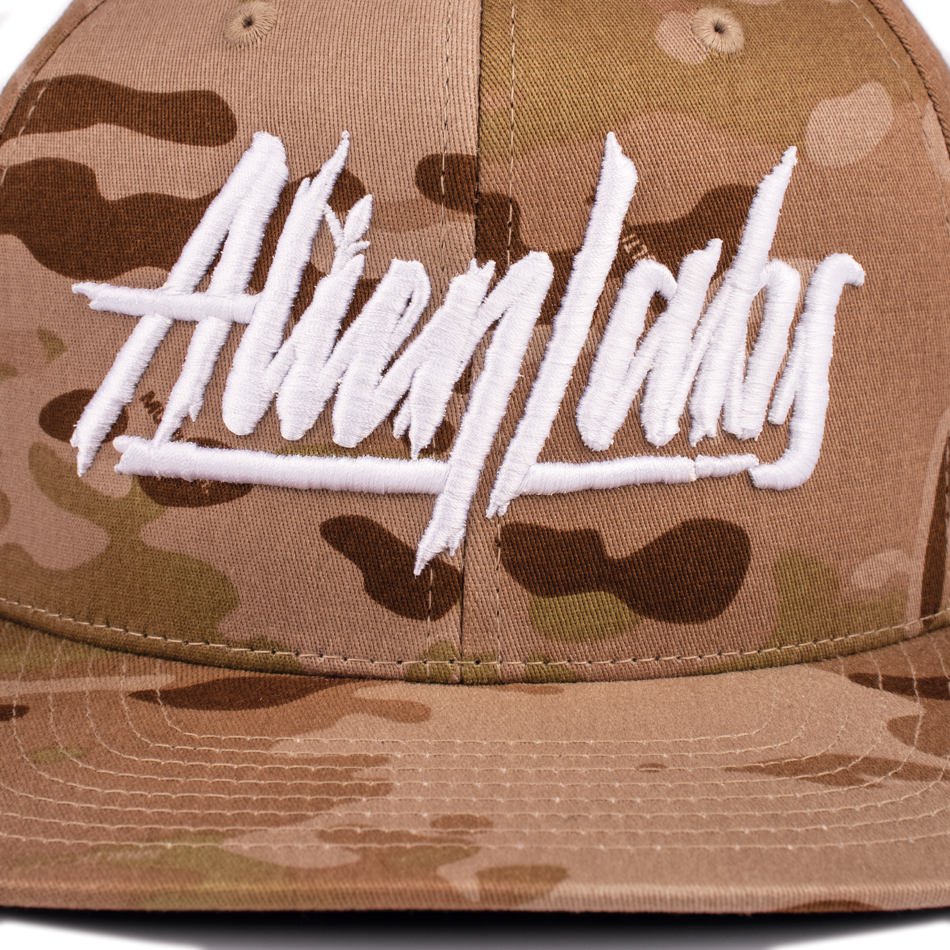 AlienLabs Logo 6 Panel Snapback Hat (Desert Camo)