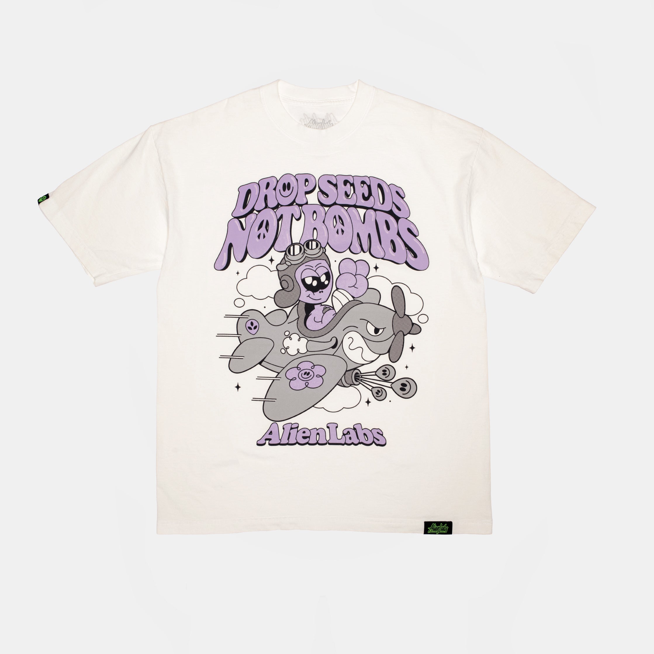 Drop Seeds Not Bombs T-Shirt (Off White)