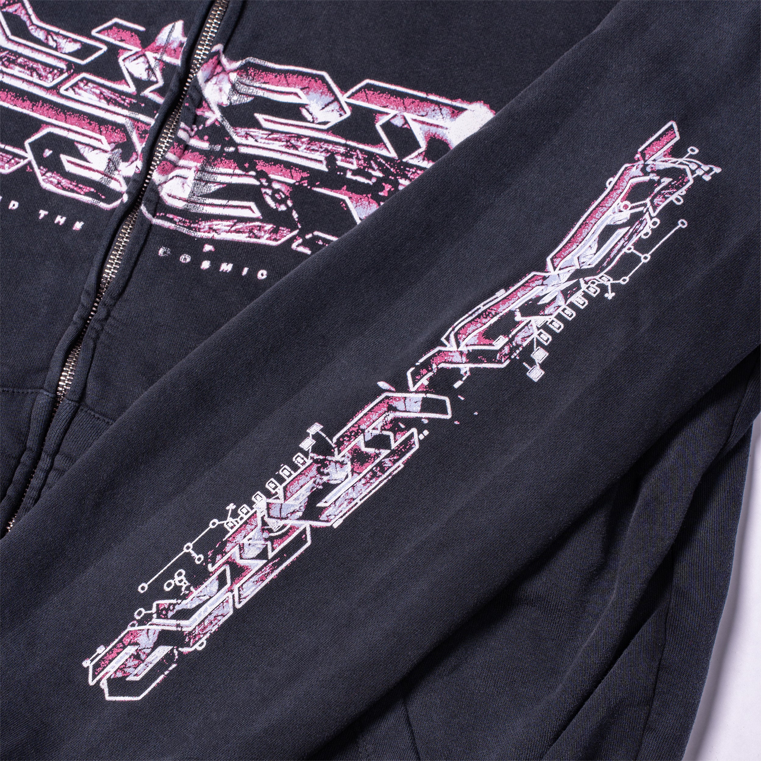 Cosmic Illusion Zip-Up Hoodie (Vintage Black)