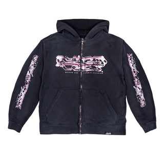 Cosmic Illusion Zip-Up Hoodie (Vintage Black)